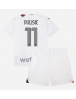 AC Milan Christian Pulisic #11 Vieraspaita Lasten 2023-24 Lyhythihainen (+ shortsit)